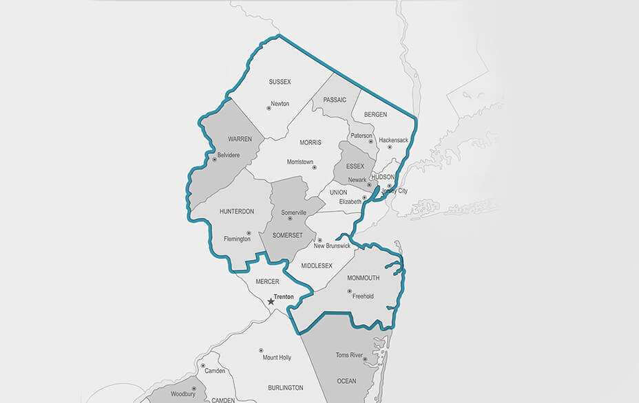 New Jersey Service Area Map